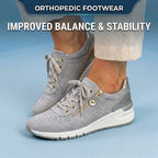 Orthopedic Suede Platform Sneakers - Perforated Design & Metallic Heel Counter