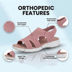 Orthopedic Knit Platform Sandals - Cutout Design & Slingback Strap