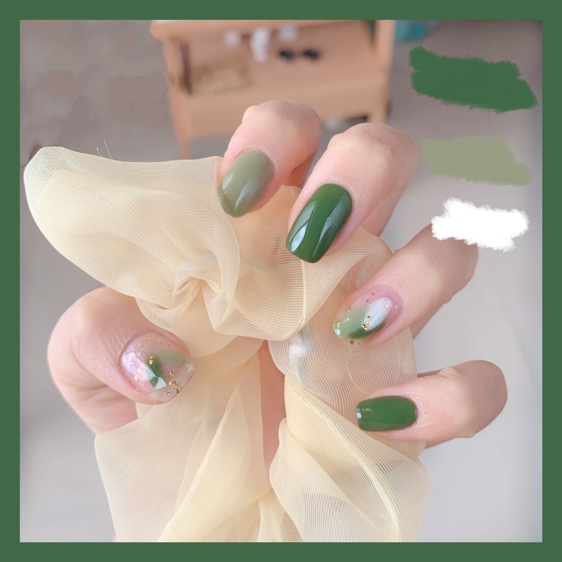 Holographic Fake Nails Set 10 Pieces