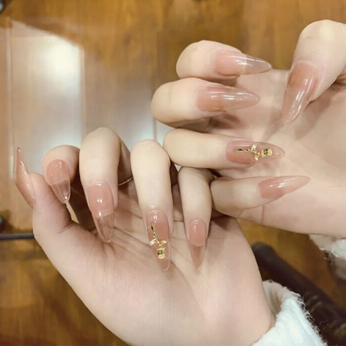 Marble Fake Nails Set 10 Pieces