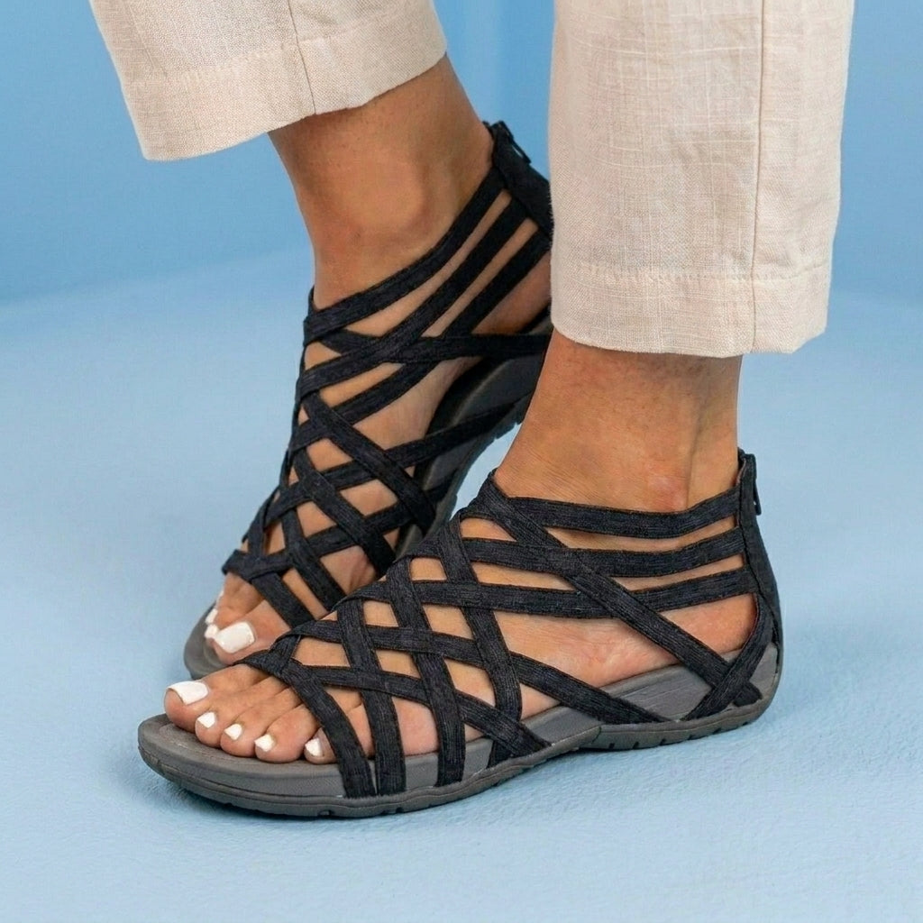 Orthopedic Gladiator Sandals - Multi-Strap Ankle Design