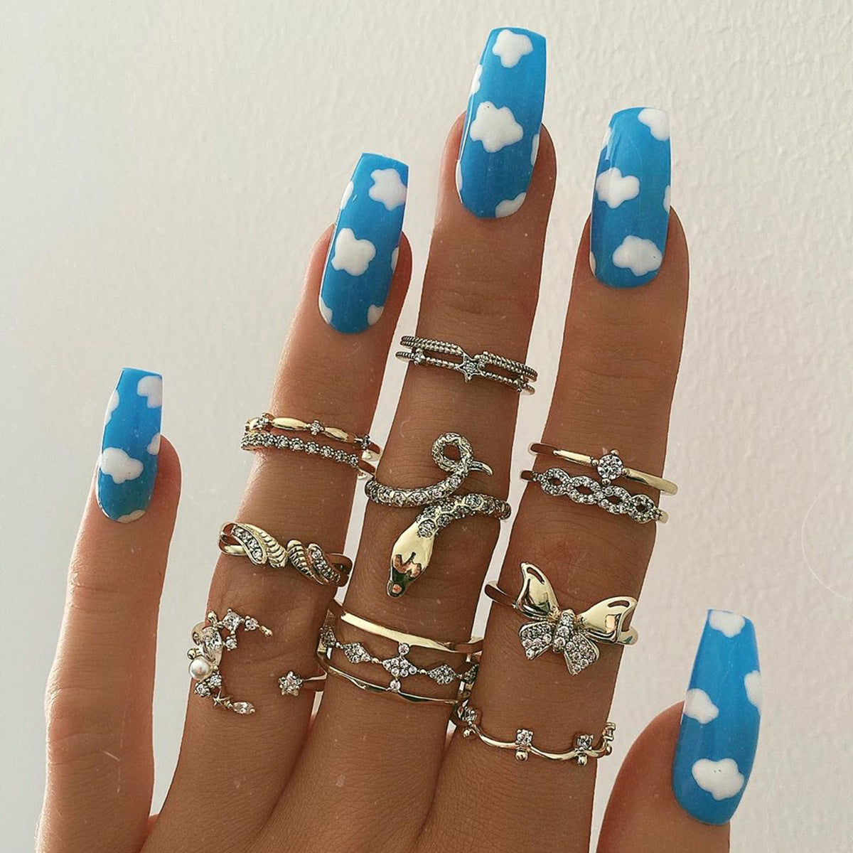 Crystal Fake Nails Set 10 Pieces