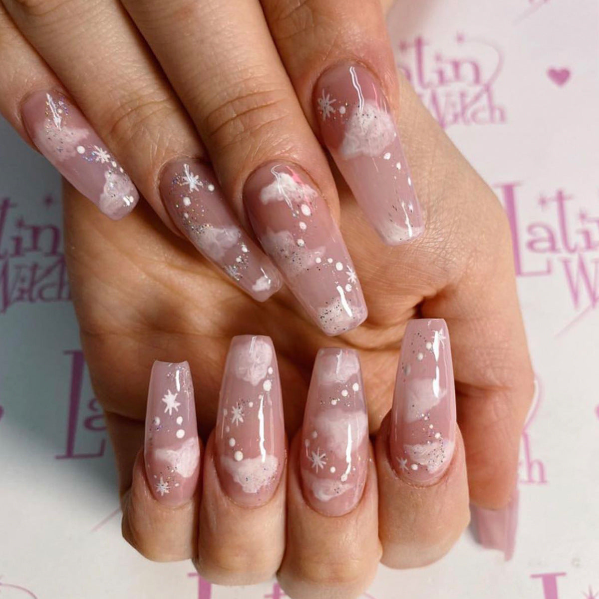 Beautiful Festive Nail Set 10 Pieces