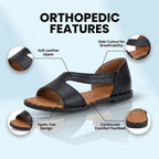 rthopedic Leather Studded Slide Sandals - Asymmetric Strap