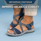 Orthopedic Woven Sandals - Braided Strappy Design & Textured Multi-Band Support