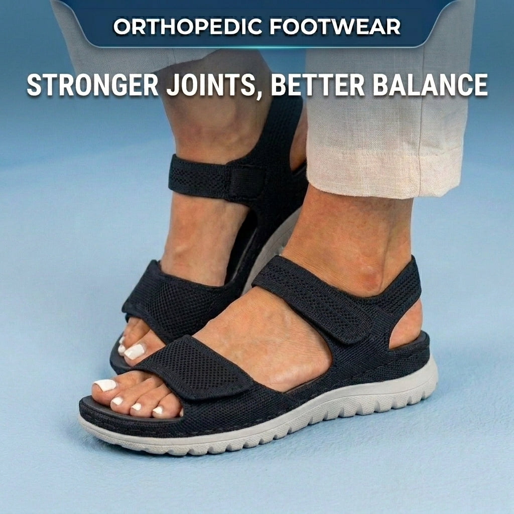 Orthopedic Mesh Sandals - Dual Strap Design & Textured Slip-Resistant Sole