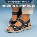Orthopedic Leather Sport Sandals - Double Buckle Adjustable Straps