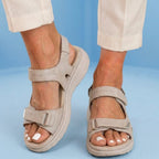 Orthopedic Leather Sport Sandals - Double Buckle Adjustable Straps