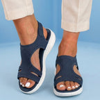 Orthopedic Knit Platform Sandals - Cutout Design & Slingback Strap