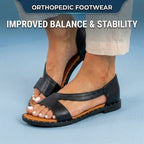 rthopedic Leather Studded Slide Sandals - Asymmetric Strap