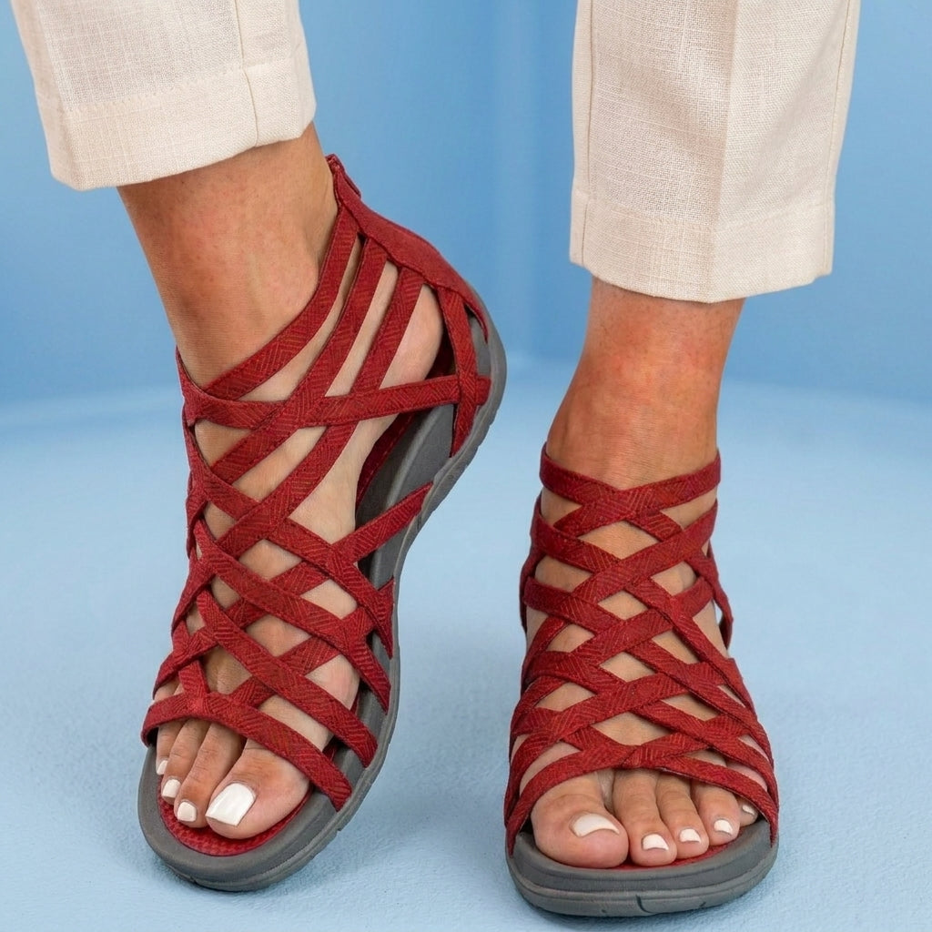 Orthopedic Gladiator Sandals - Multi-Strap Ankle Design