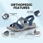 Orthopedic Woven Sandals - Braided Strappy Design & Textured Multi-Band Support