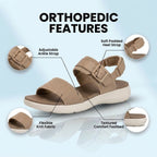 Orthopedic Canvas Sandals - Double Strap Buckle Design & Contoured Footbed