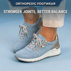 Orthopedic Suede Platform Sneakers - Perforated Design & Metallic Heel Counter