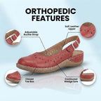 Orthopedic Suede Perforated Slip-On Flats - Scalloped Wave Detail