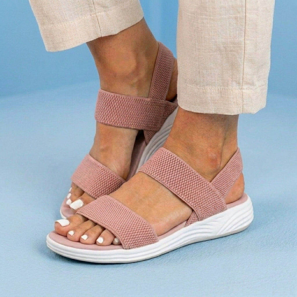 Orthopedic Mesh Sport Rocker Sandals - Slip-On Elastic Straps