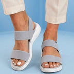 Orthopedic Mesh Sport Rocker Sandals - Slip-On Elastic Straps
