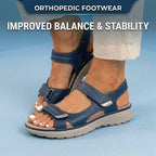 Orthopedic Leather Sport Sandals - Double Buckle Adjustable Straps
