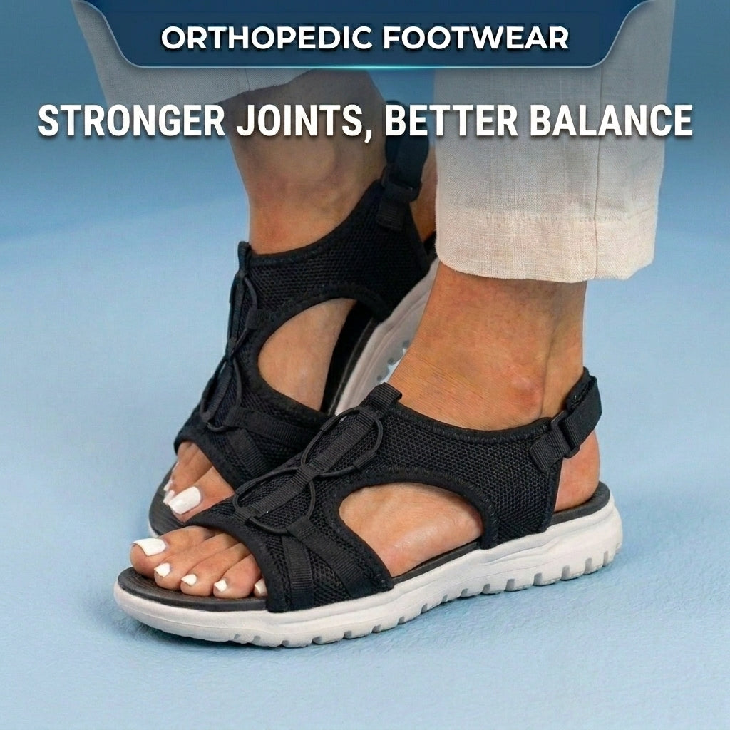 Orthopedic Mesh Sport Sandals - Buckle Closure & Treading Outsole