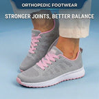 Orthopedic Mesh Running Sneakers - Breathable Knit Pattern & Contrast Trim