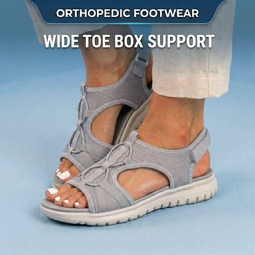 Orthopedic Mesh Sport Sandals - Buckle Closure & Treading Outsole