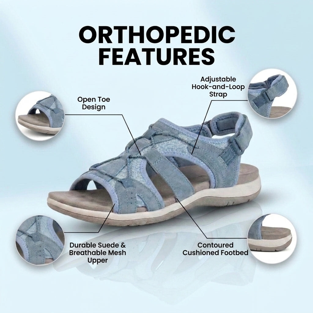 Orthopedic Sport Mesh Sandals - Multi-Strap Adjustable Design