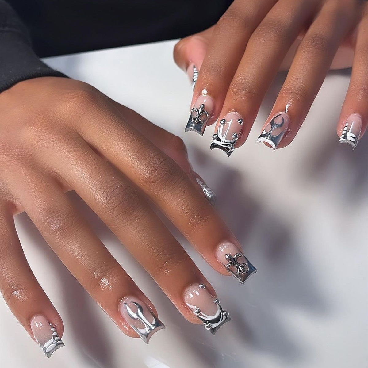 Winter Fake Nails Set 10 Pieces