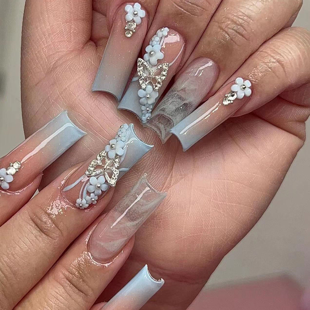 Nude Fake Nails Set 10 Pieces