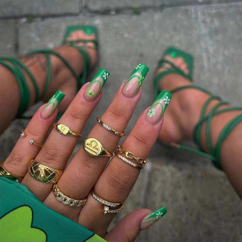 Crystal Fake Nails Set 10 Pieces