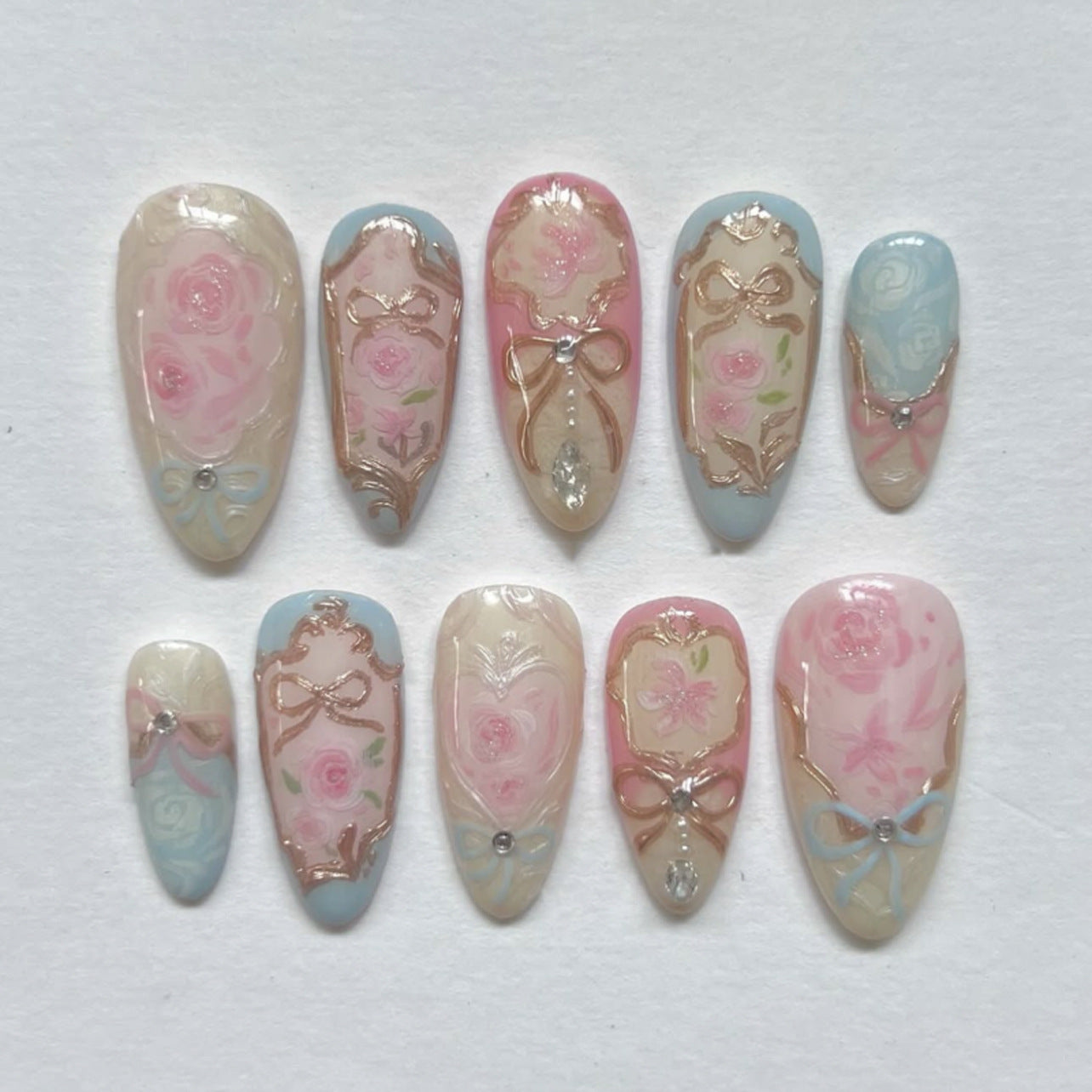 Beautiful Bohemian Nail Set 10 Pieces