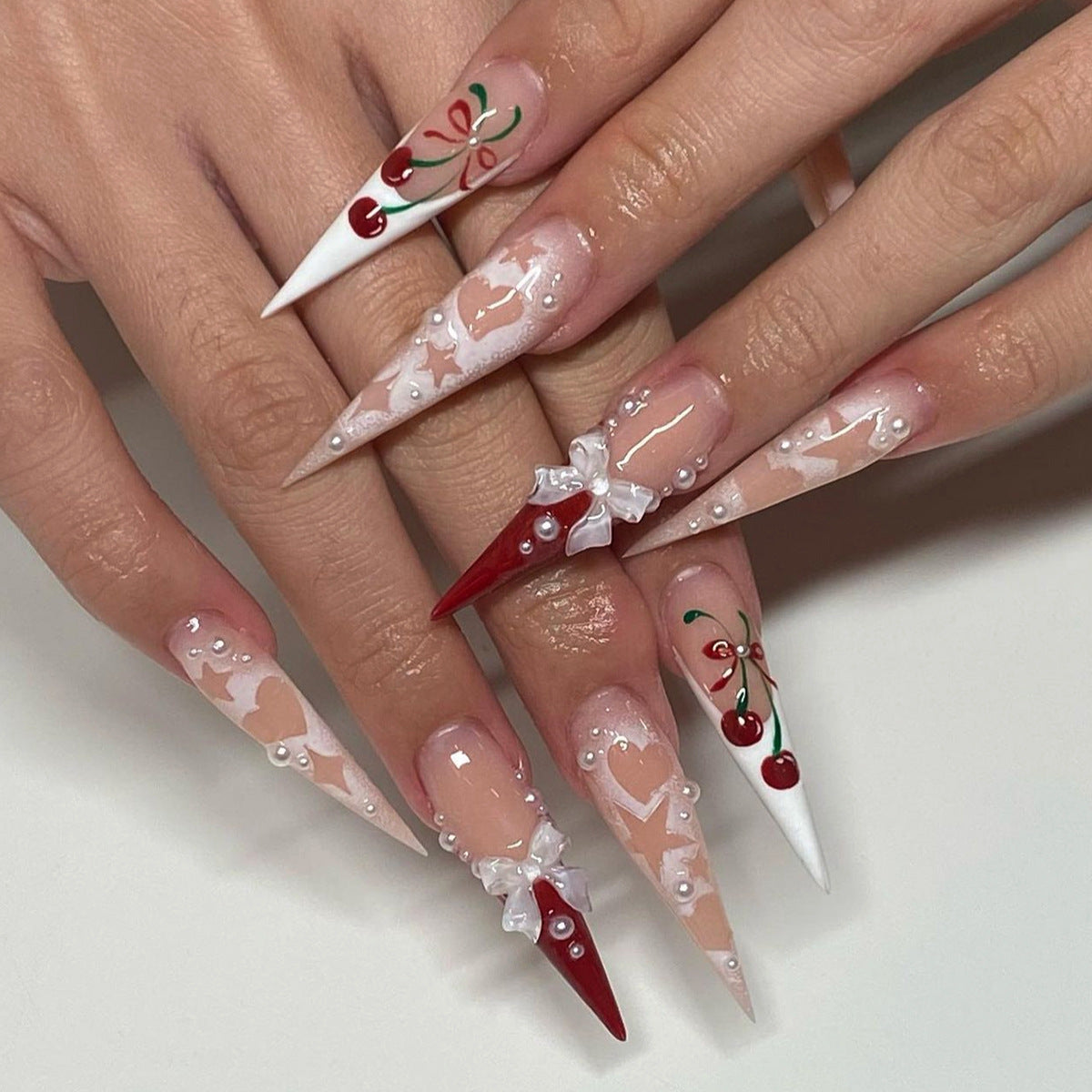 Handcrafted Pearl Nail Set 10 Pieces