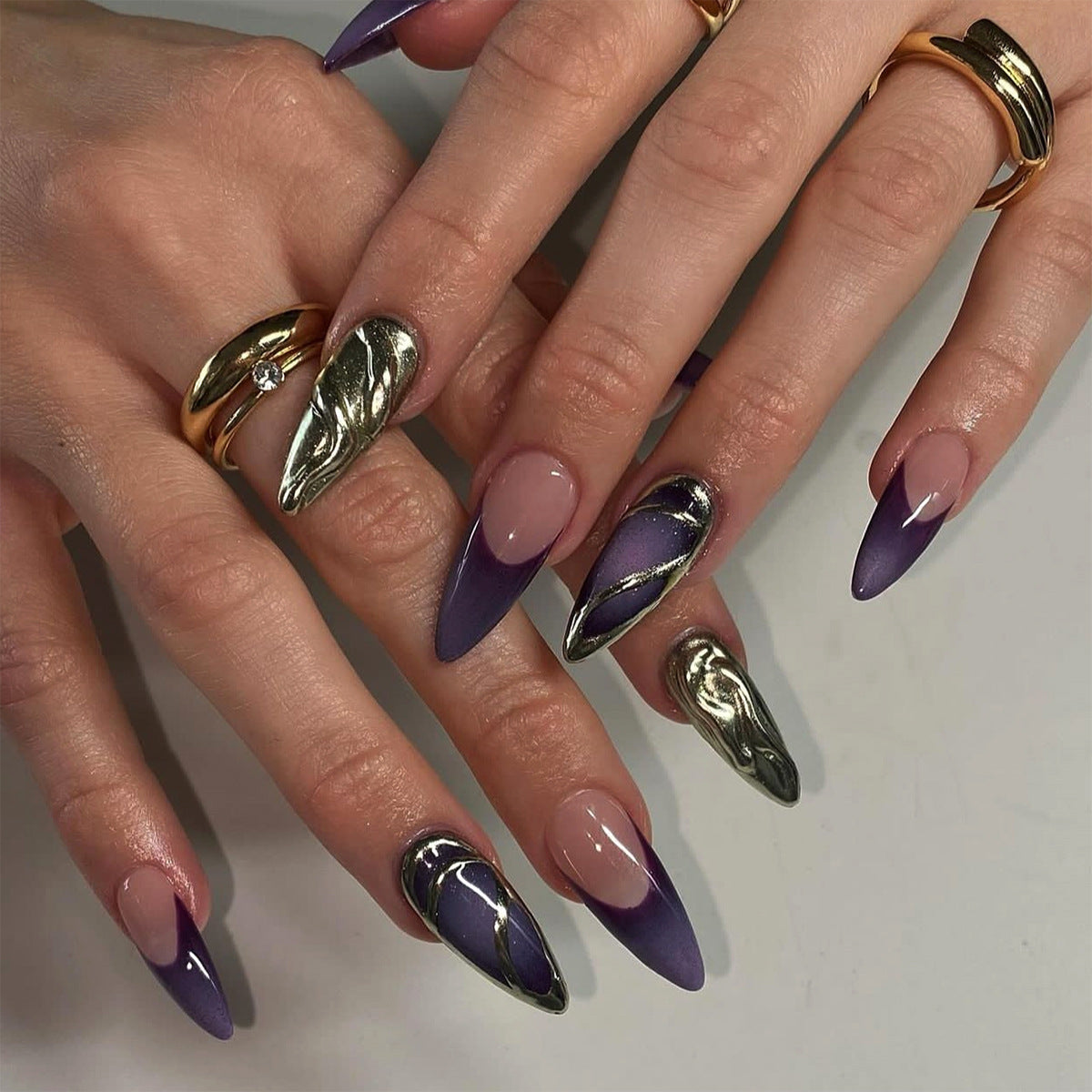 Handcrafted Floral Nail Set 10 Pieces
