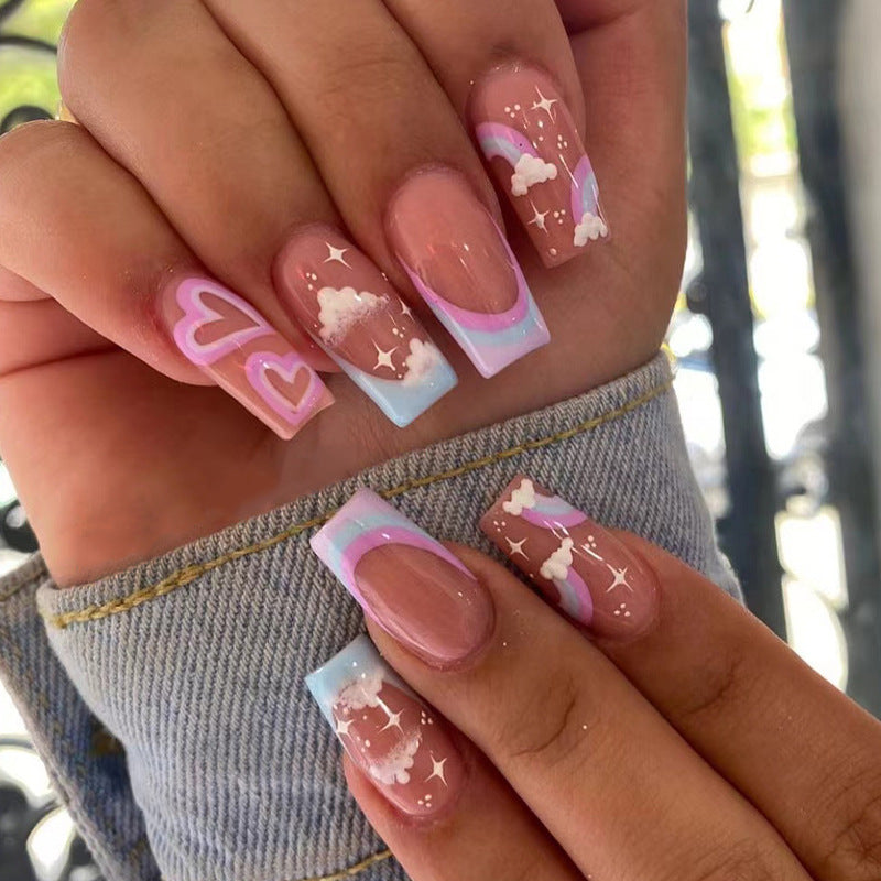 Stunning Marble Nail Set 10 Pieces