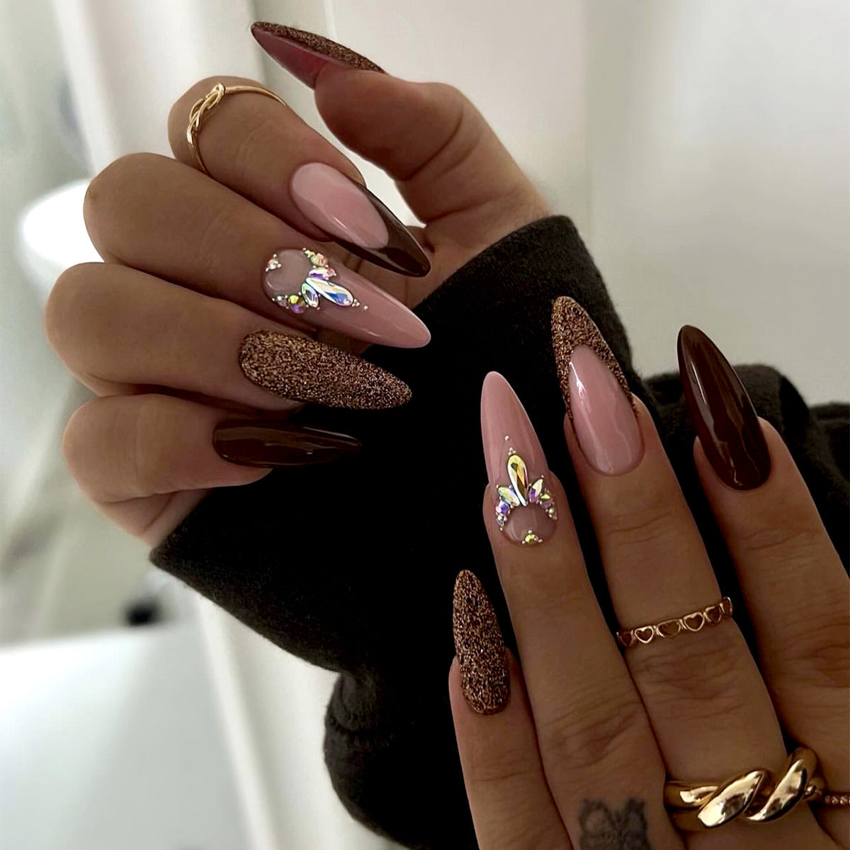 Natural Fake Nails Set 10 Pieces