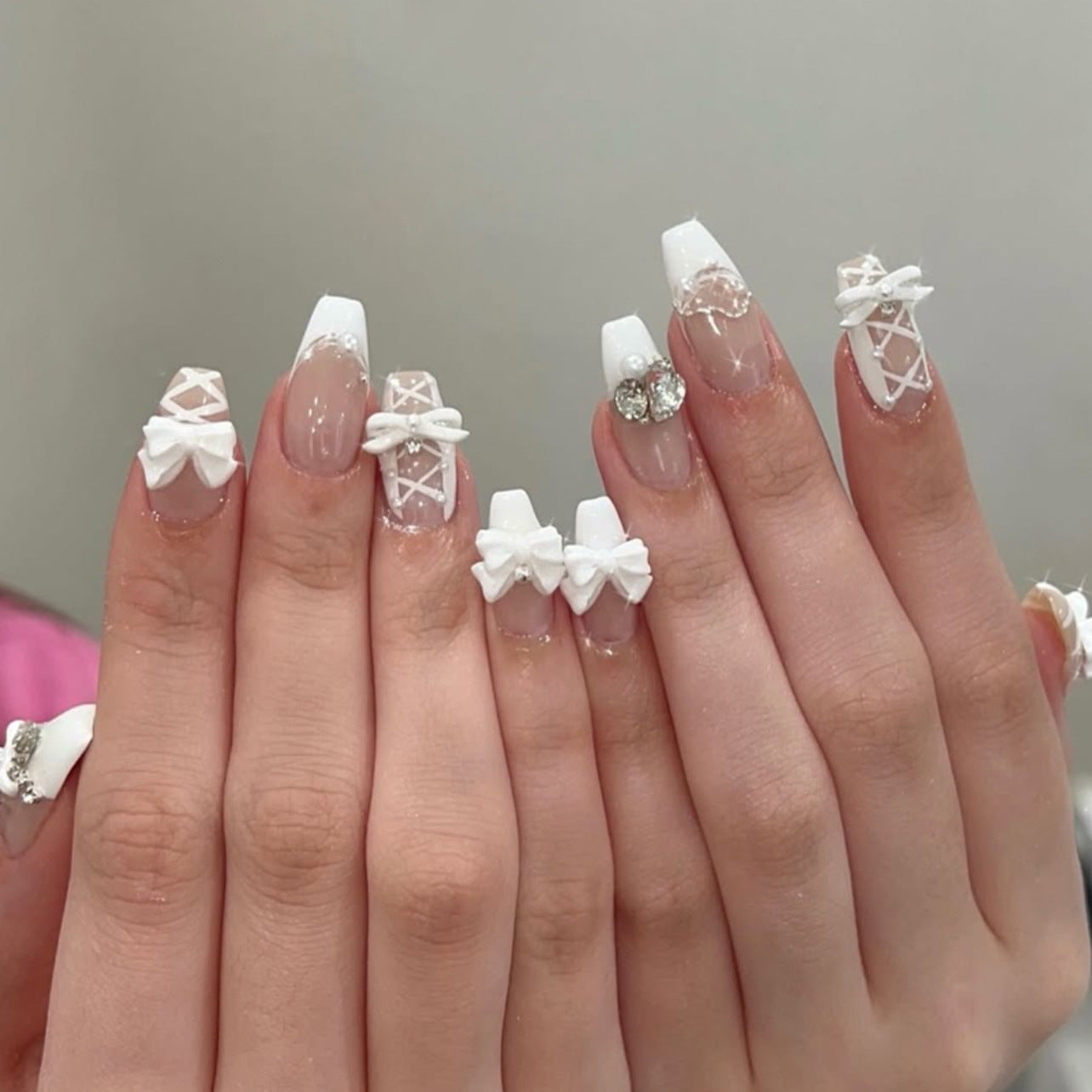 Winter Fake Nails Set 10 Pieces