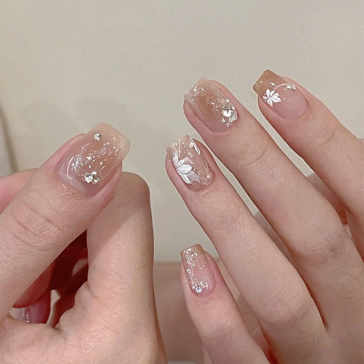 Marble Fake Nails Set 10 Pieces
