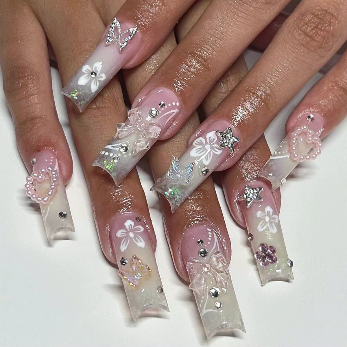 Spring Fake Nails Set 10 Pieces
