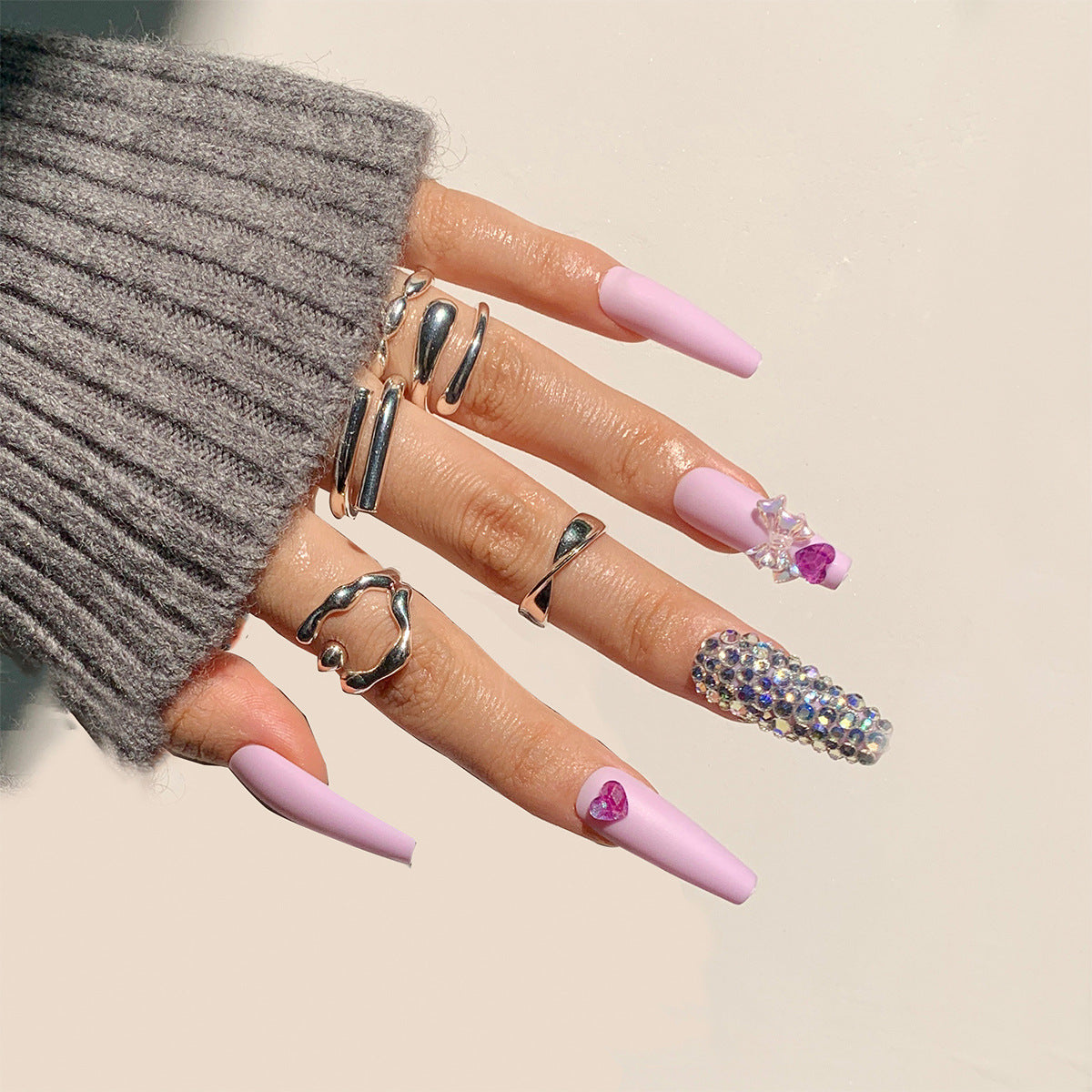 Stunning Floral Nail Set 10 Pieces