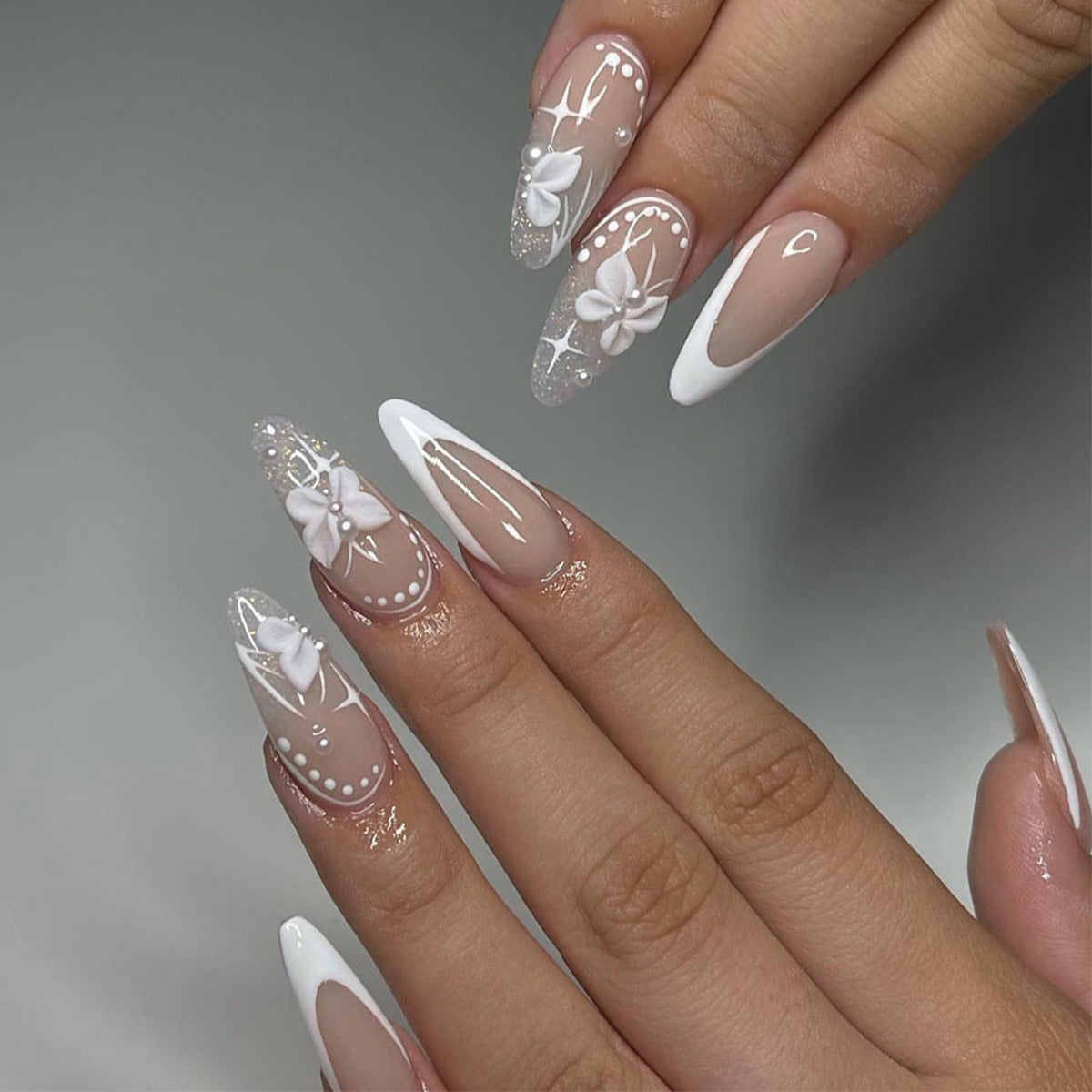 Natural Fake Nails Set 10 Pieces