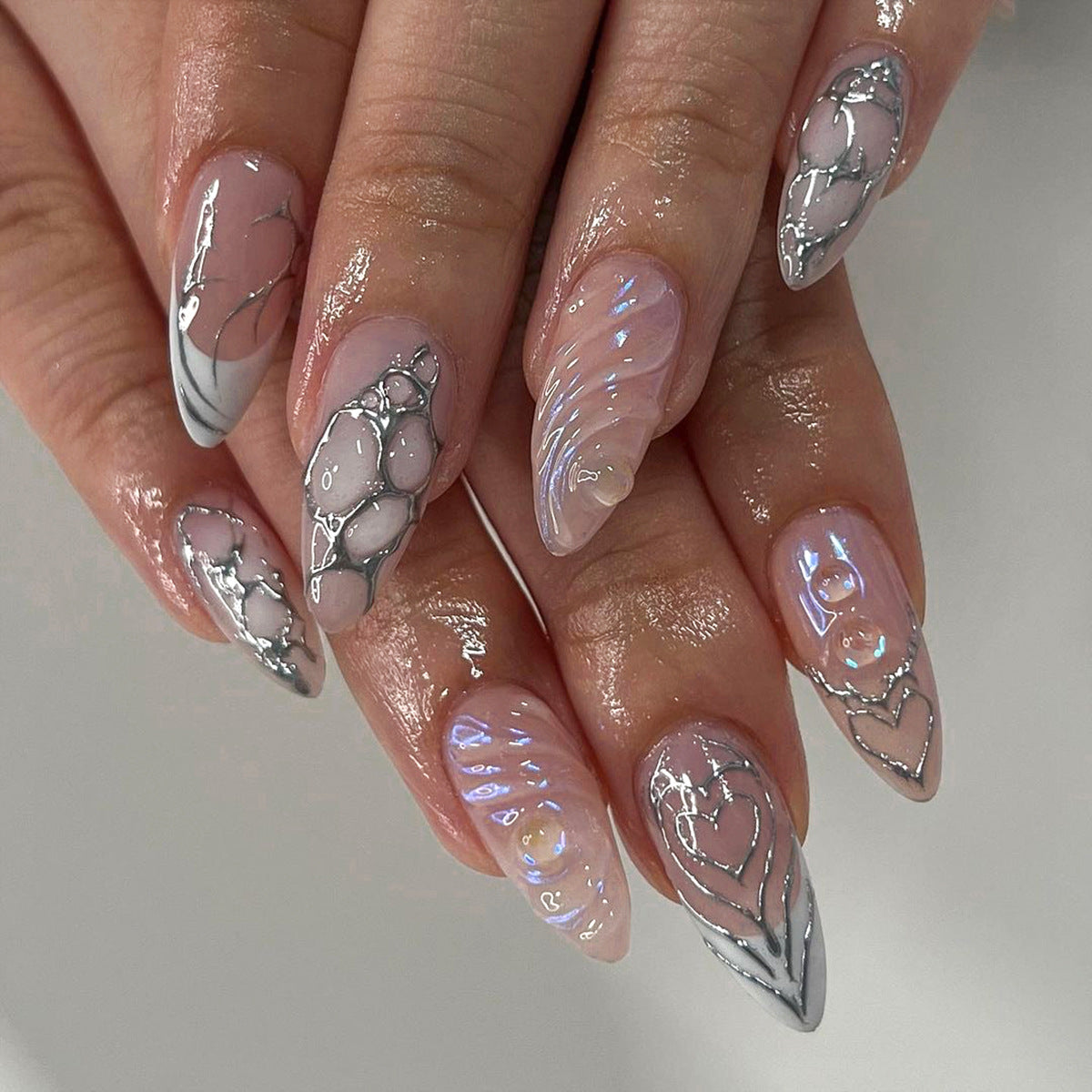 Handcrafted Geometric Nail Set 10 Pieces