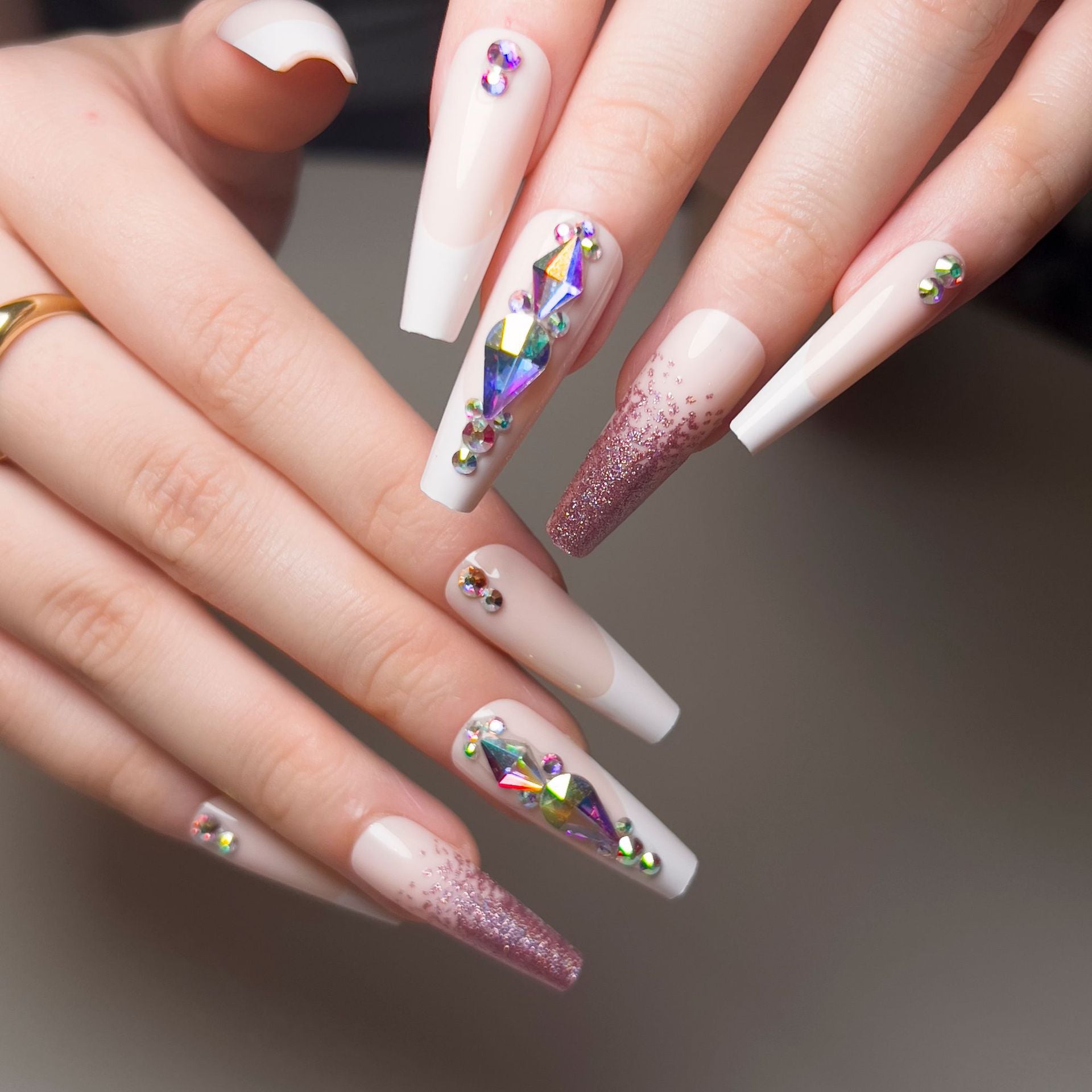 Stunning Marble Nail Set 10 Pieces