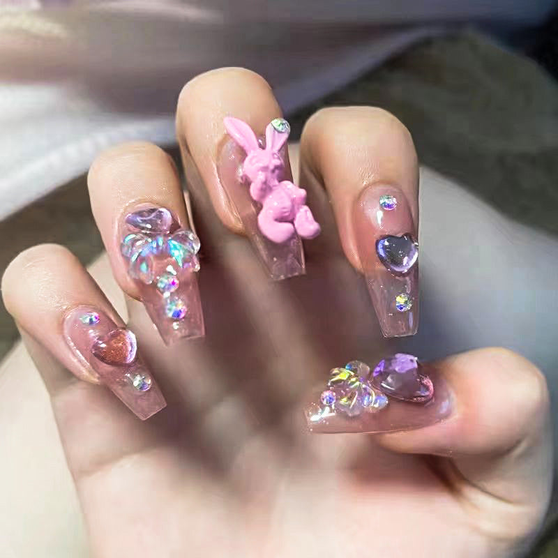 Handcrafted Holographic Nail Set 10 Pieces