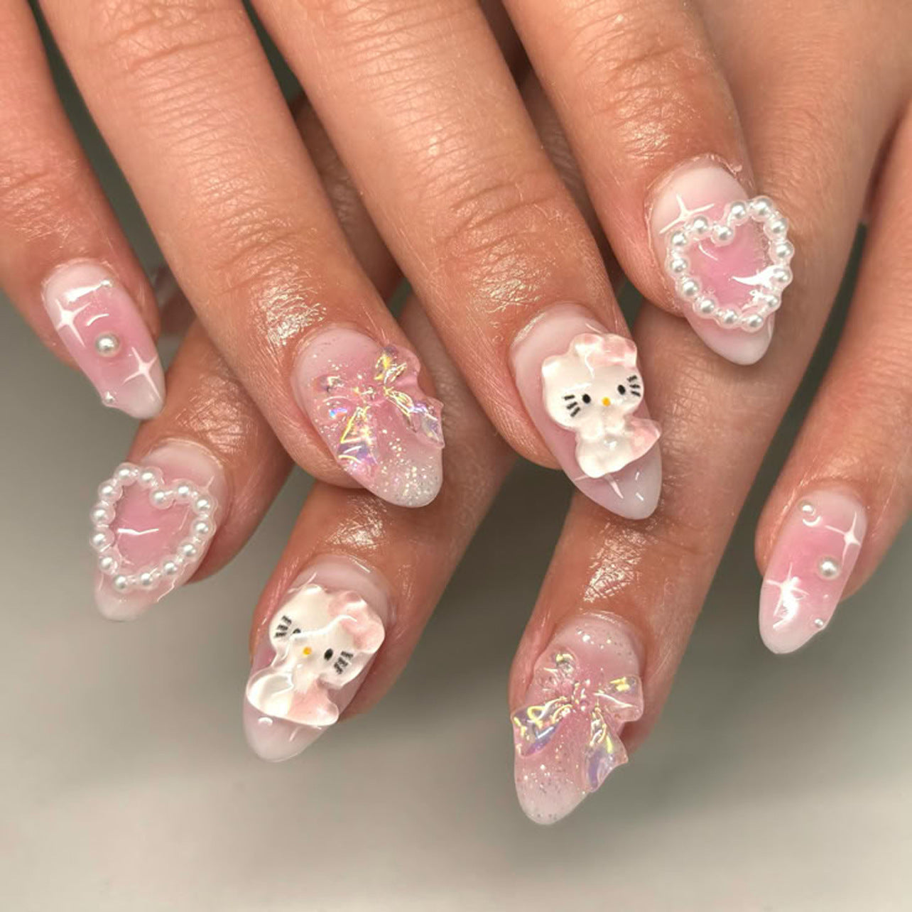 Festive Fake Nails Set 10 Pieces