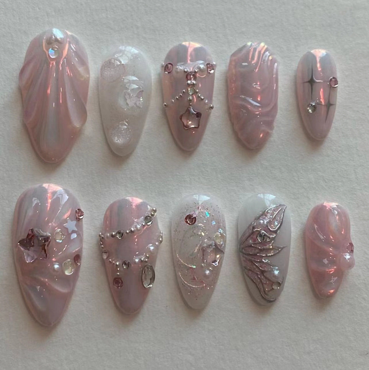 French Fake Nails Set 10 Pieces
