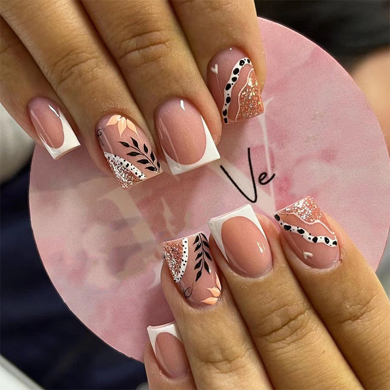 Marble Fake Nails Set 10 Pieces