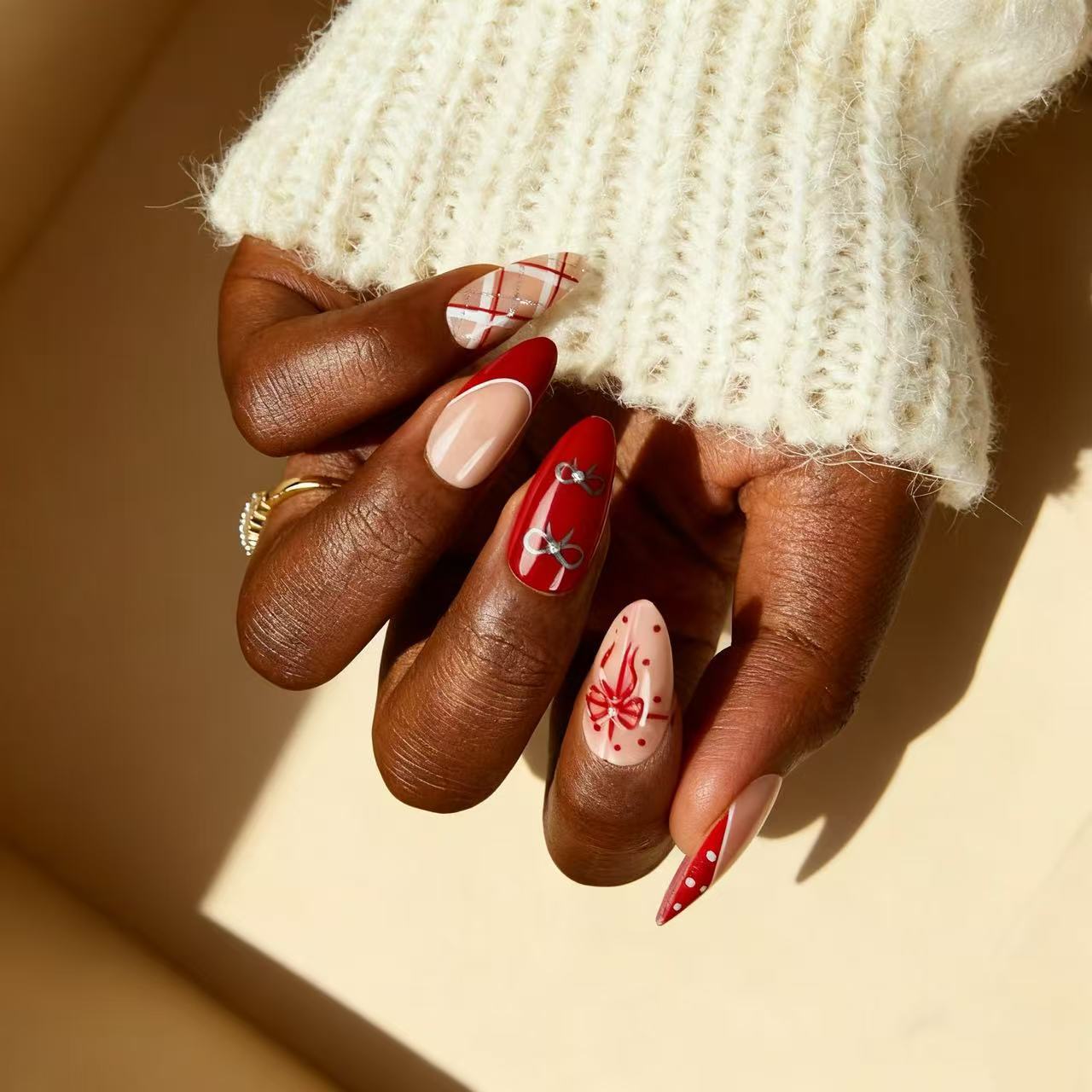 Valentine Fake Nails Set 10 Pieces