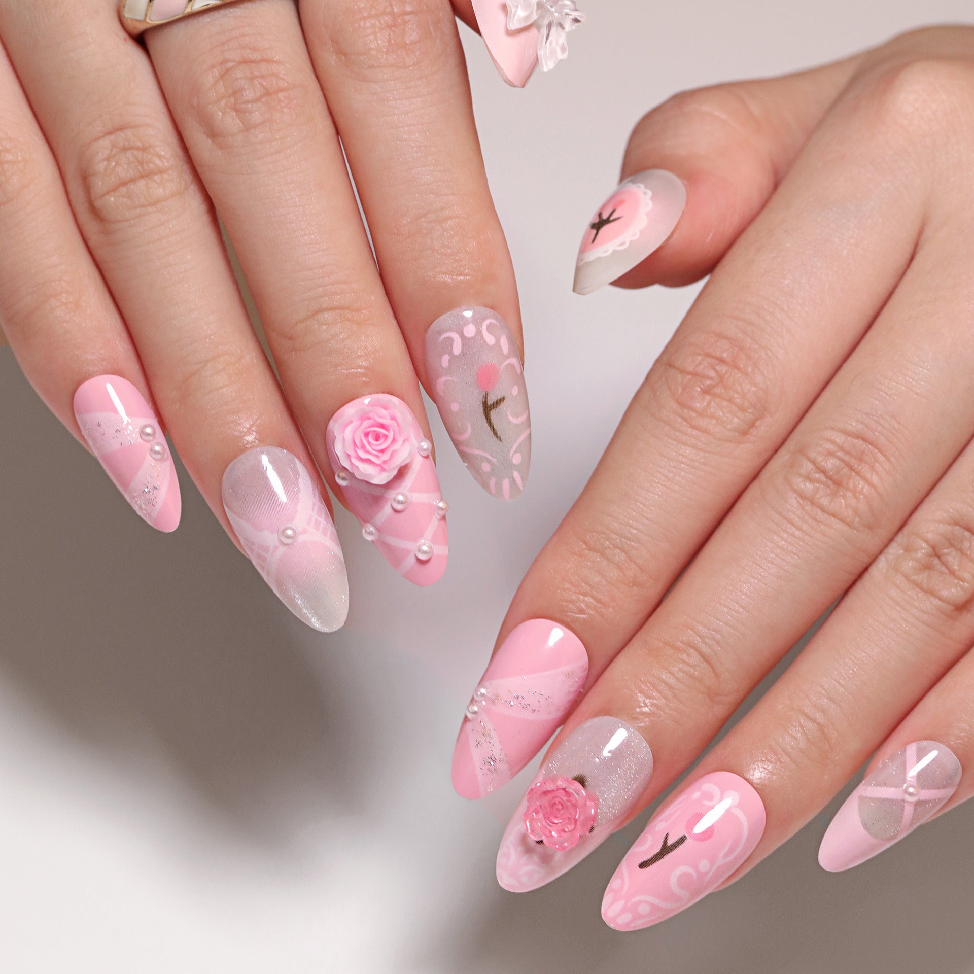 Stunning Marble Nail Set 10 Pieces