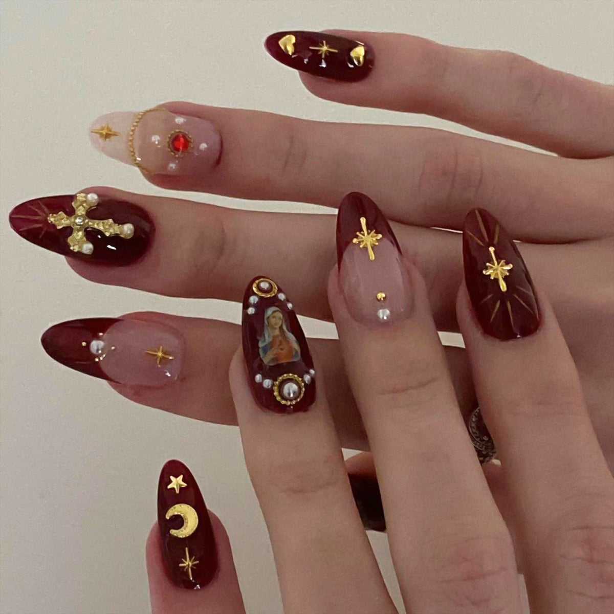 Gothic Fake Nails Set 10 Pieces