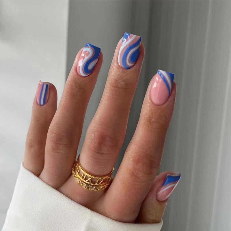 Geometric Press-On Nails 10 Pieces