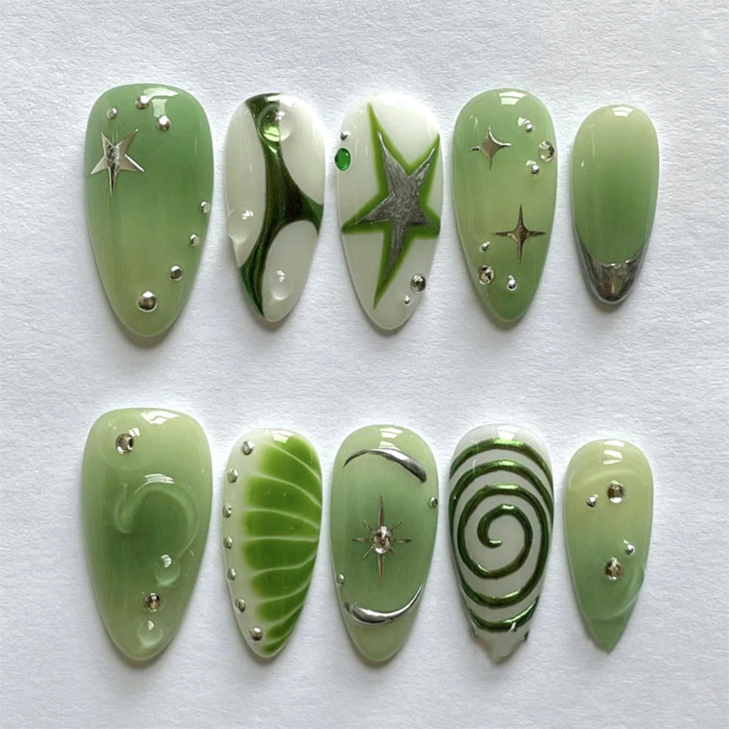 Beautiful Holographic Nail Set 10 Pieces